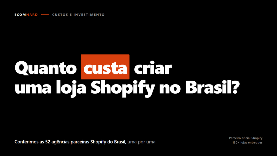 Quanto custa criar uma loja Shopify no Brasil?